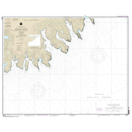 Paradise Clay NO_16521 HISTORICAL NOAA Chart Unalaska Island Protection Bay to Eagle Bay