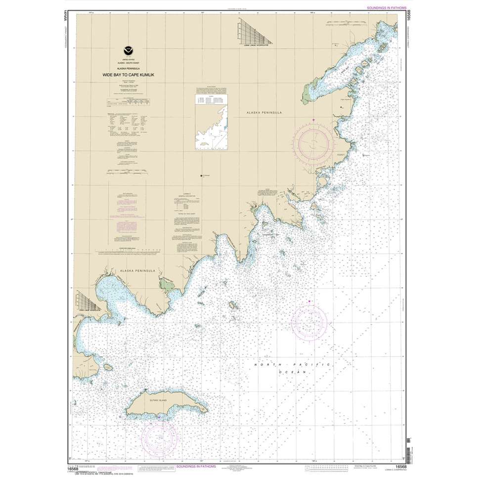 Paradise Clay NO_16568 HISTORICAL NOAA Wide Bay to Cape Kumlik: Alaska Pen.