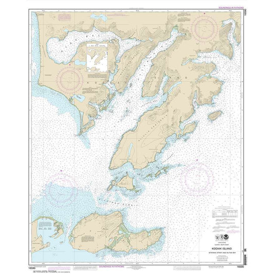 Paradise Clay NO_16590 HISTORICAL NOAA Chart Kodiak Island Sitkinak Strait and Alitak Bay
