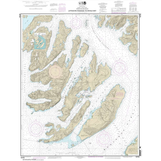 Paradise Clay NO_16702 HISTORICAL NOAA Chart Latouche Passage to Whale Bay