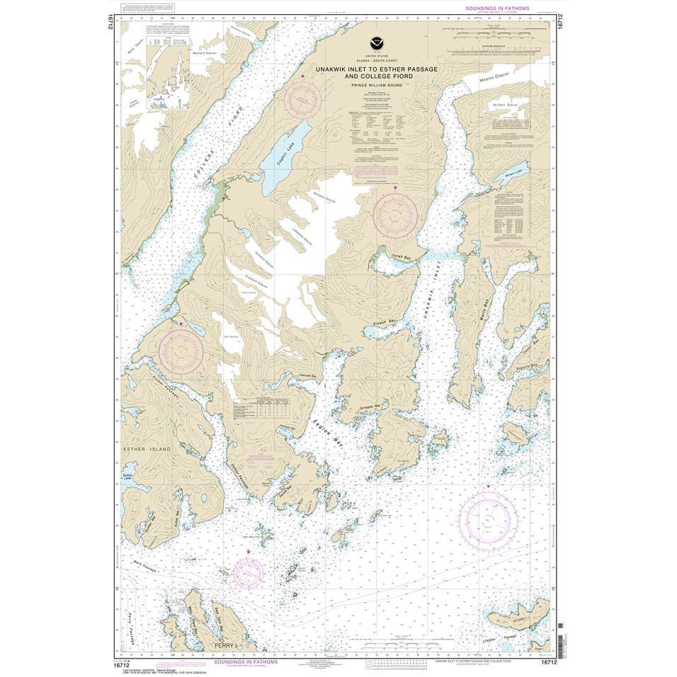 Paradise Clay NO_16712 HISTORICAL NOAA Unakwik Inlet to Esther Passage and College Fiord