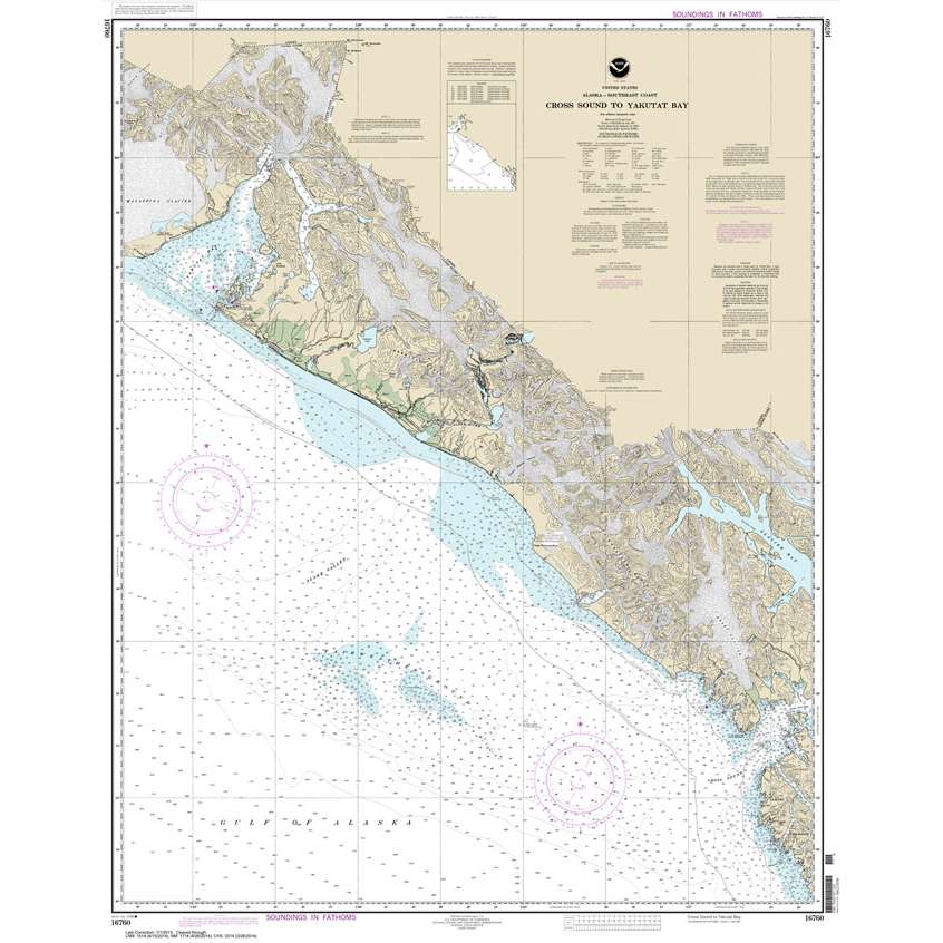Paradise Clay NO_16760 HISTORICAL NOAA Chart Cross Sound to Yakutat Bay