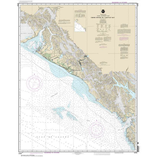 Paradise Clay NO_16760 HISTORICAL NOAA Chart Cross Sound to Yakutat Bay