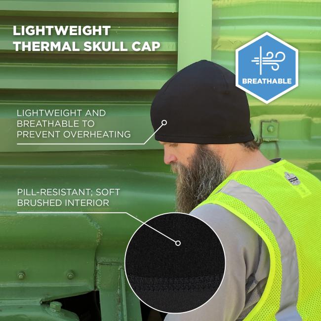 Ergodyne 16908 N-Ferno 6813 Winter Skull Cap Helmet Liner