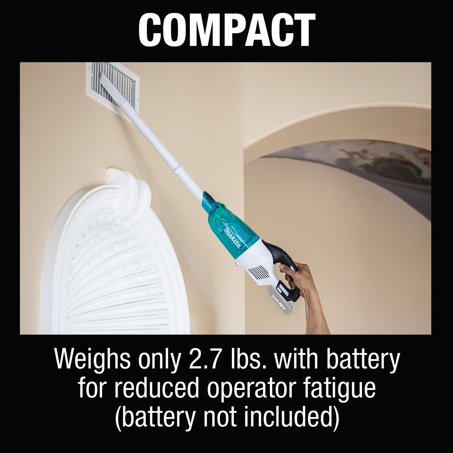 Makita XLC03ZWX4 18V LXT® Lithium‘Ion Brushless Compact Cordless Vacuum, Trigger w/ Lock, Tool Only