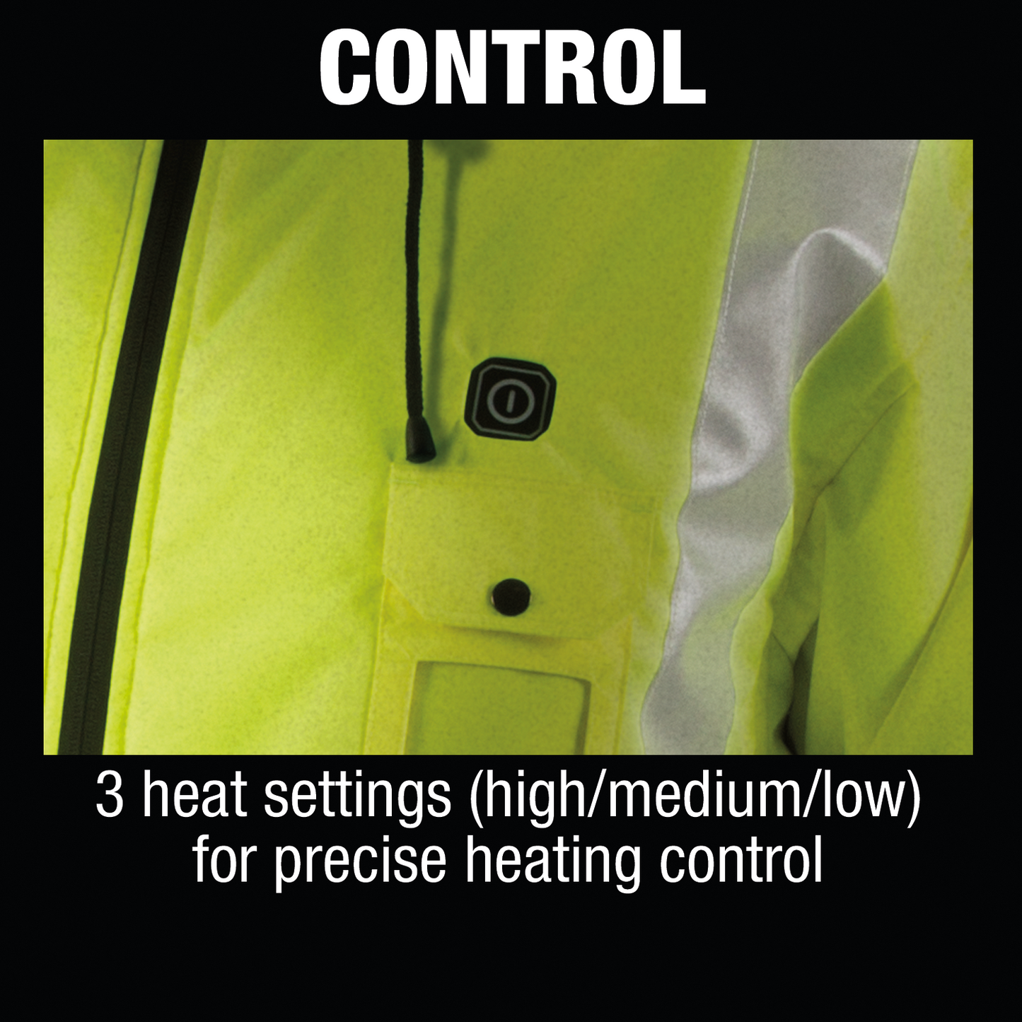 Makita DCJ206ZL 18V LXT® Lithium‘Ion Cordless High Visibility Heated Jacket, Jacket Only (L)