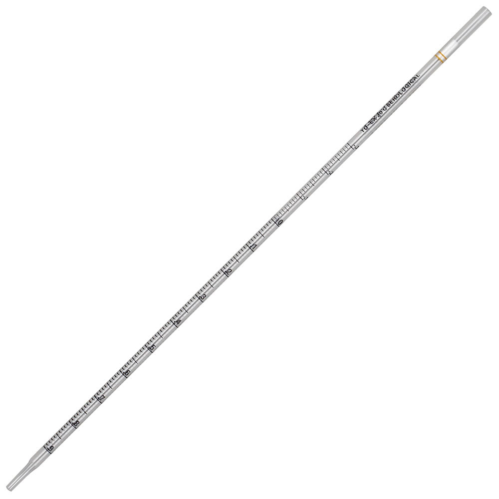 Globe Scientific 1702 Serological Pipette Diamond Essentials 1mL PS Standard Tip 275mm STERILE Yellow Band Individually Wrapped 100/Bag 5 Bags/Unit