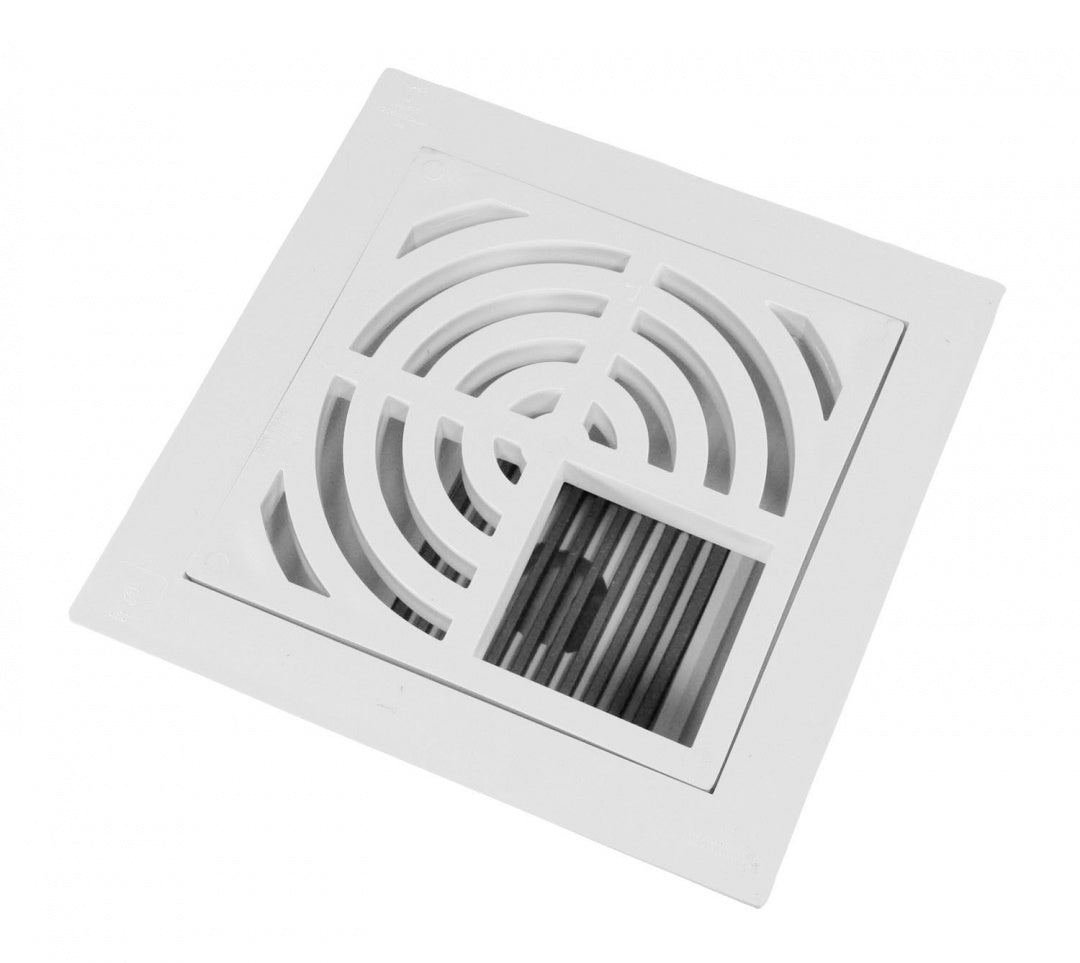 Jones Stephens S49082 2" PVC Hub Fit Floor Sink with 3/4 Top Grate and Flat Bottom Grate