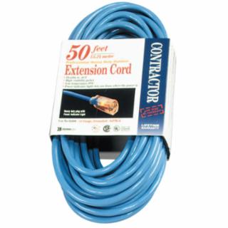 SOUTHWIRE 02468 50Ft 14/3 Extension Cordfluorescent Blue  Sjtw