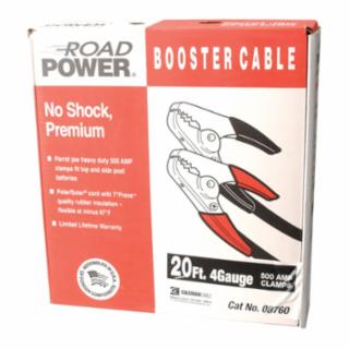 SOUTHWIRE 08760 20' 500Amp 4Ga. Black Booster Cable W/ Hd Parro
