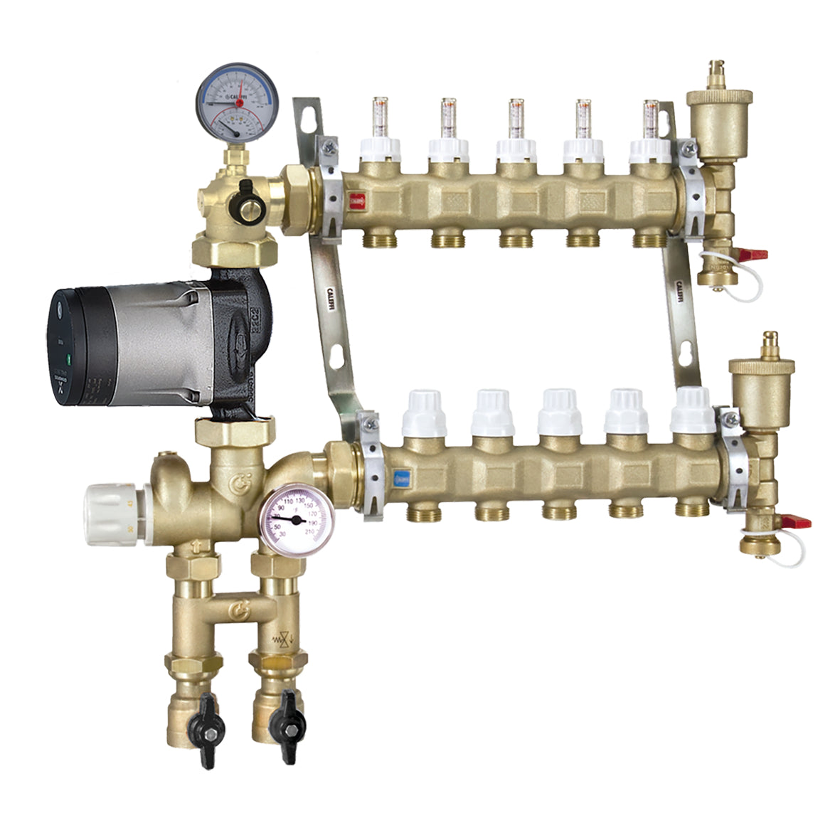 Caleffi 1725C1AHE Low Temp Manifold mixing station 3-Ports, Alpha Pump