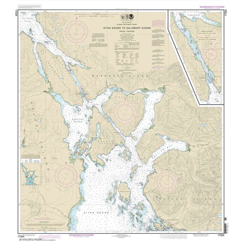 Paradise Clay NO_17324 HISTORICAL NOAA Sitka Sound to Salisbury Sound: Inside Passage;Neva Str.-Neva Pt. to Zeal Pt.