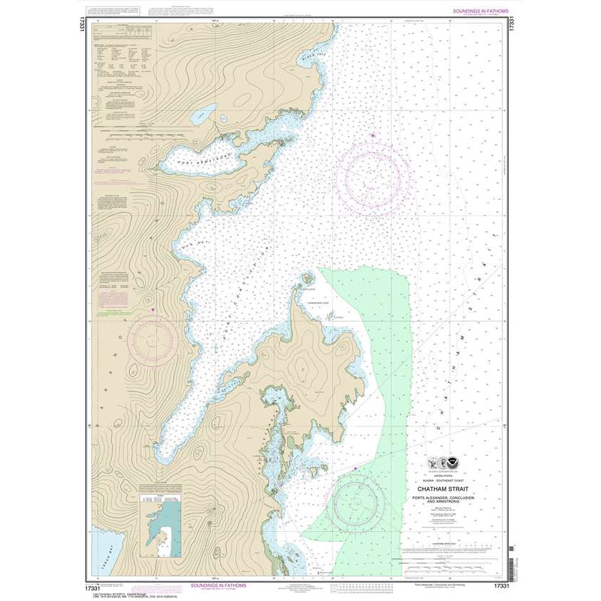 Paradise Clay NO_17331 HISTORICAL NOAA Chart Chatham Strait Ports Alexander: Conclusion: and Armstrong