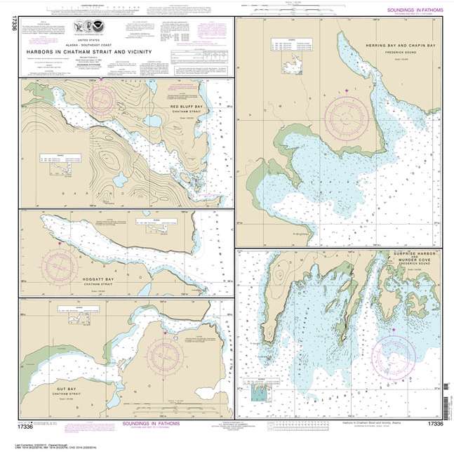 Paradise Clay NO_17336 HISTORICAL NOAA Harbors in Chatham Strait and vicinity Gut Bay: Chatham Strait;Hoggatt Bay: Chatham Strait;Red Bluff Bay: Chatham Strait;Herring Bay and hapin Bay: Frederick Sound;Surprise Hbr: and Murder Cove: Frederick Sound