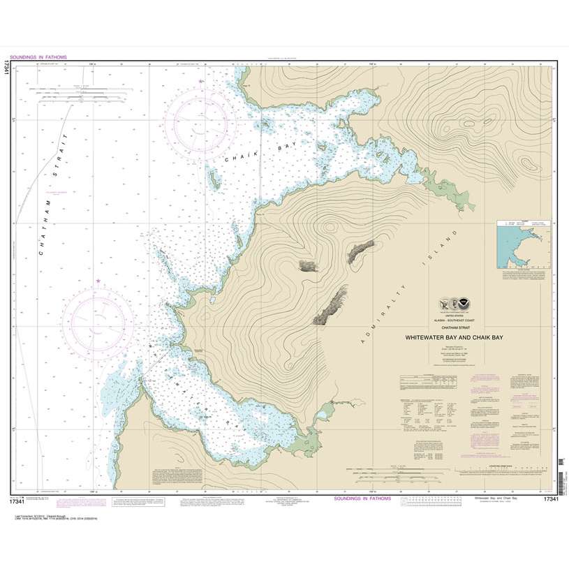 Paradise Clay NO_17341 HISTORICAL NOAA Chart Whitewater Bay and Chaik Bay: Chatham Strait