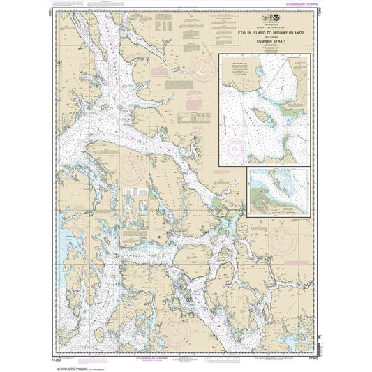 Paradise Clay NO_17360 HISTORICAL NOAA Chart Etolin Island to Midway Islands: including Sumner Strait;Holkham Bay;Big Castle Island