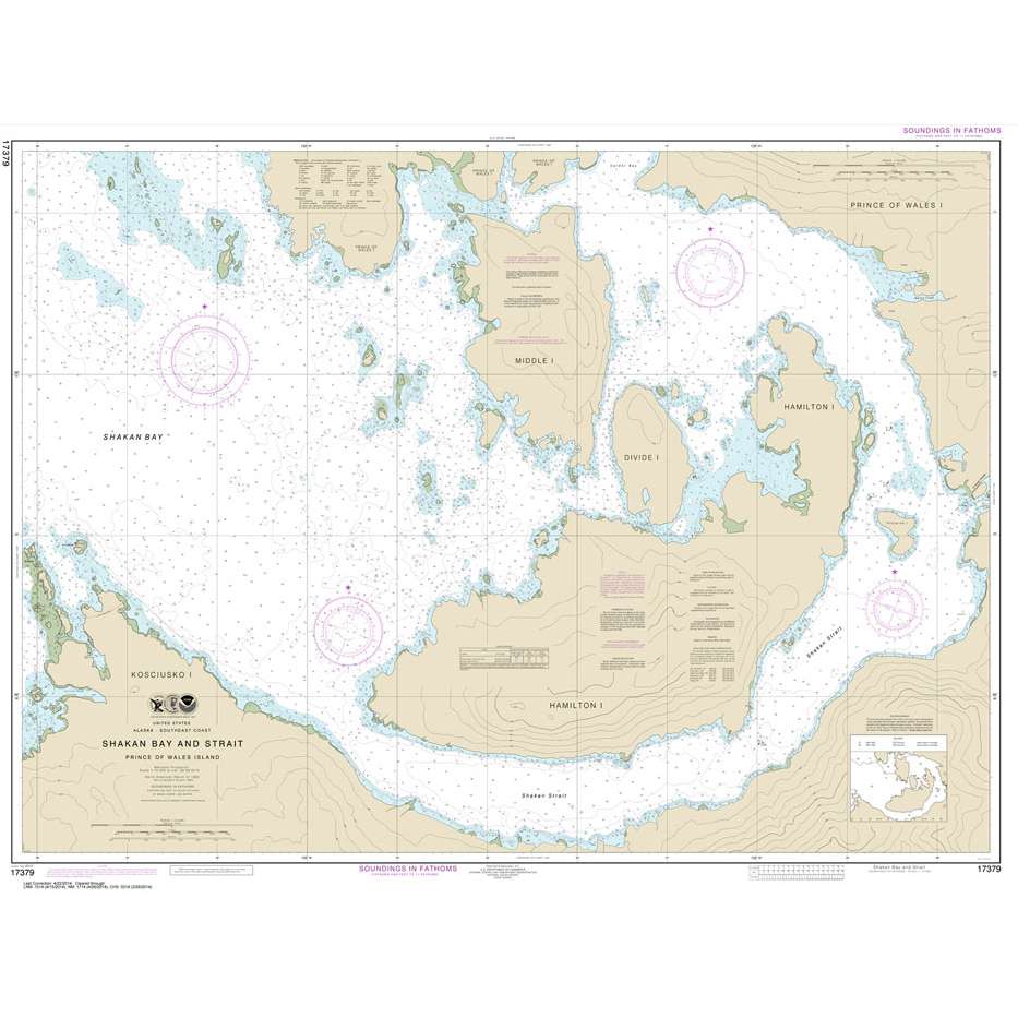 Paradise Clay NO_17379 HISTORICAL NOAA Chart Shakan Bay And Strait: Alaska