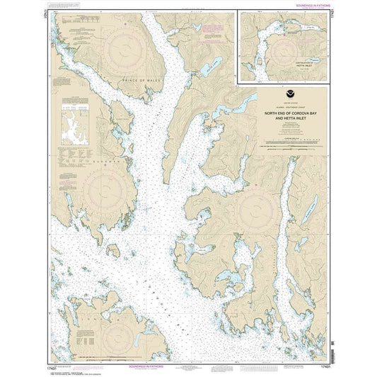 Paradise Clay NO_17431 HISTORICAL NOAA Chart N. end of Cordova Bay and Hetta Inlet