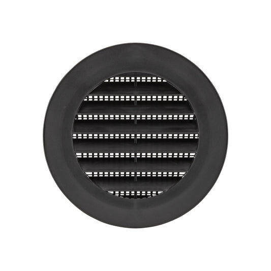 Lambro 174BL 4 Inch Black Plastic Flush Mount Round Vent – Friction Fit