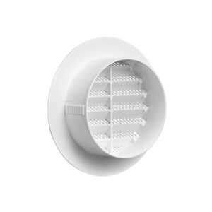 Lambro 174W 4 Inch White Plastic Flush Mount Round Vent – Friction Fit