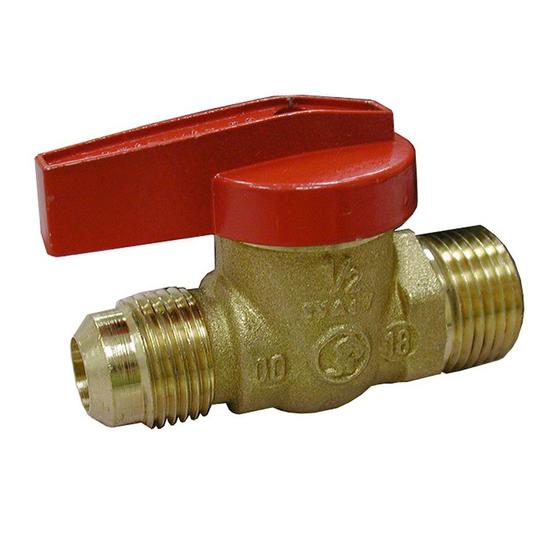 Jones Stephens B68001 1/2" Flare x 1/2" MIP Gas Ball Valve