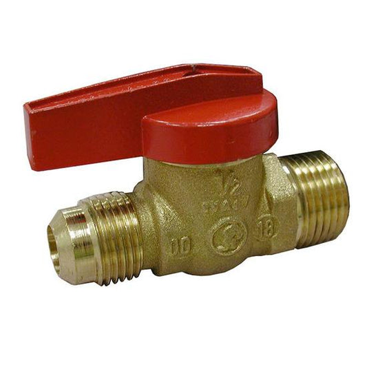 Jones Stephens B68001 1/2" Flare x 1/2" MIP Gas Ball Valve