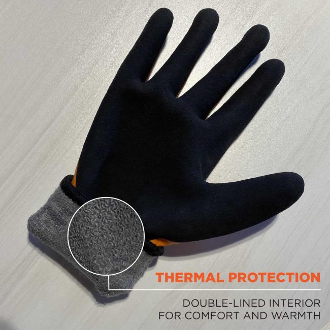 Ergodyne 17995 ProFlex 7551 Coated Cut-Resistant Winter Work Gloves - ANSI A5, EN 388: 4X43E, Waterproof