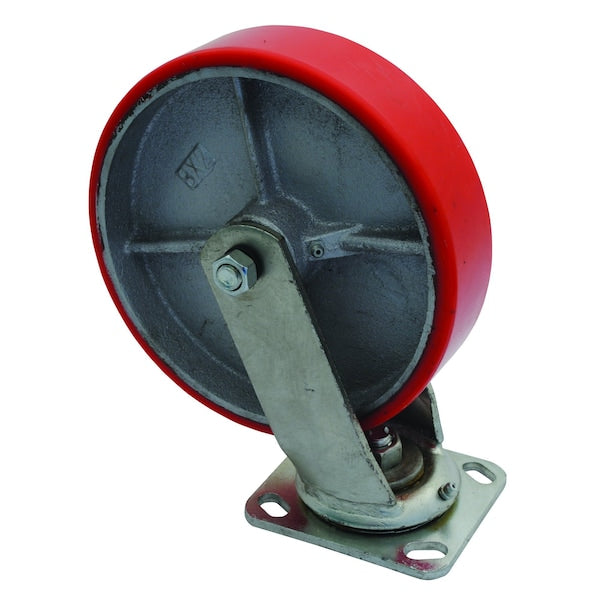 Vestil CST-PU-8X2-S Polyurethane Swivel Caster 8 In. Diameter x 2 In. Width 882 Lb. Capacity Red