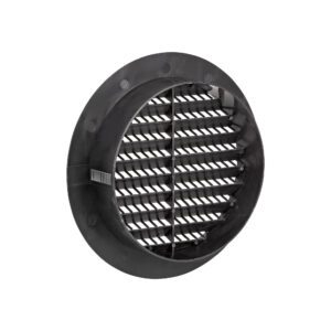 Lambro 176BL 6 Inch Black Plastic Flush Mount Round Vent – Friction Fit