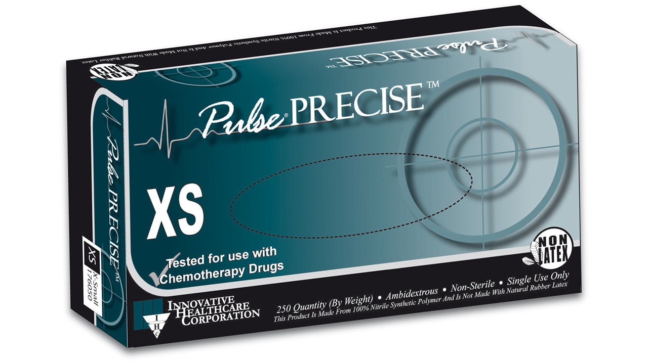 Innovative Healthcare 176100 Pulse Precise Nitrile Exam Gloves - S, 250 Gloves/Bx, 10 Bx/Cs