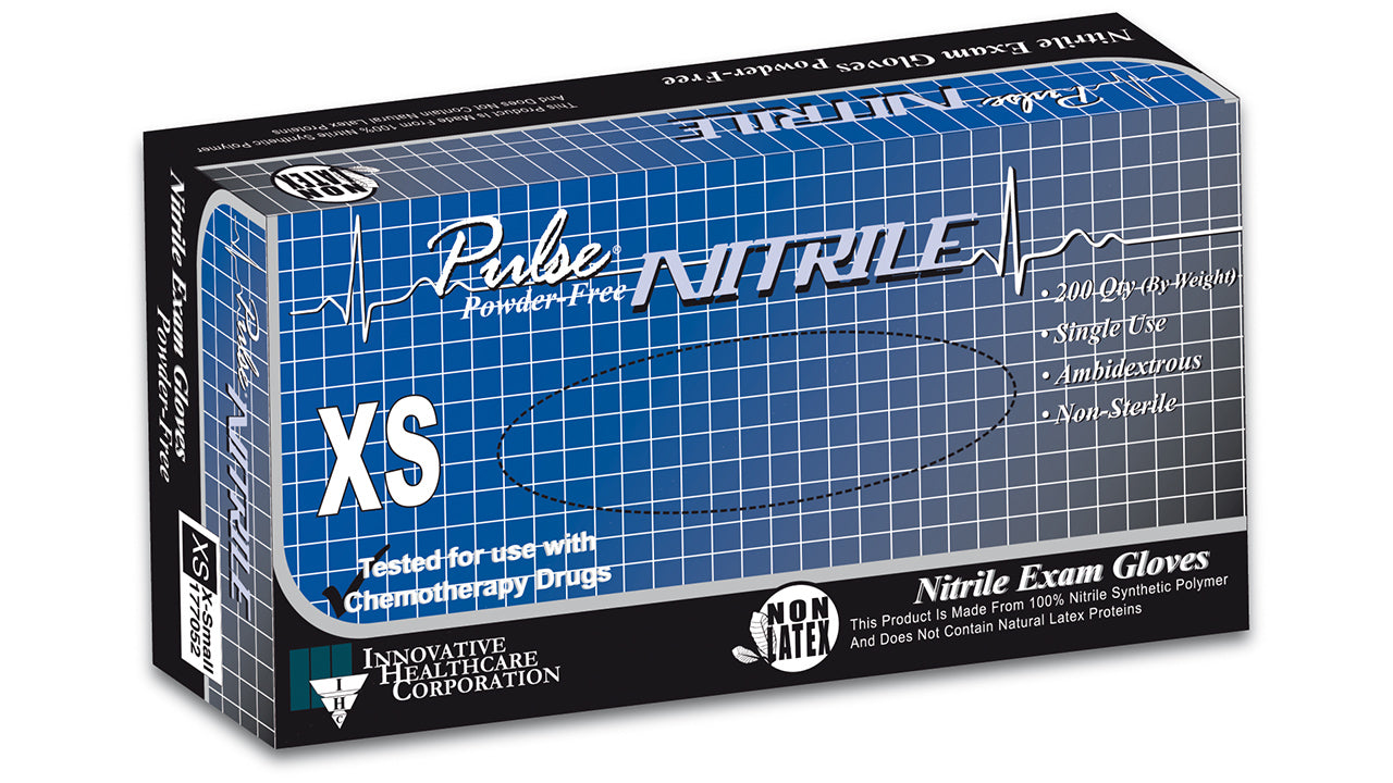 Innovative Healthcare 177302 Pulse Nitrile Exam Gloves - L, 200 Gloves/Bx, 10 Bx/Cs