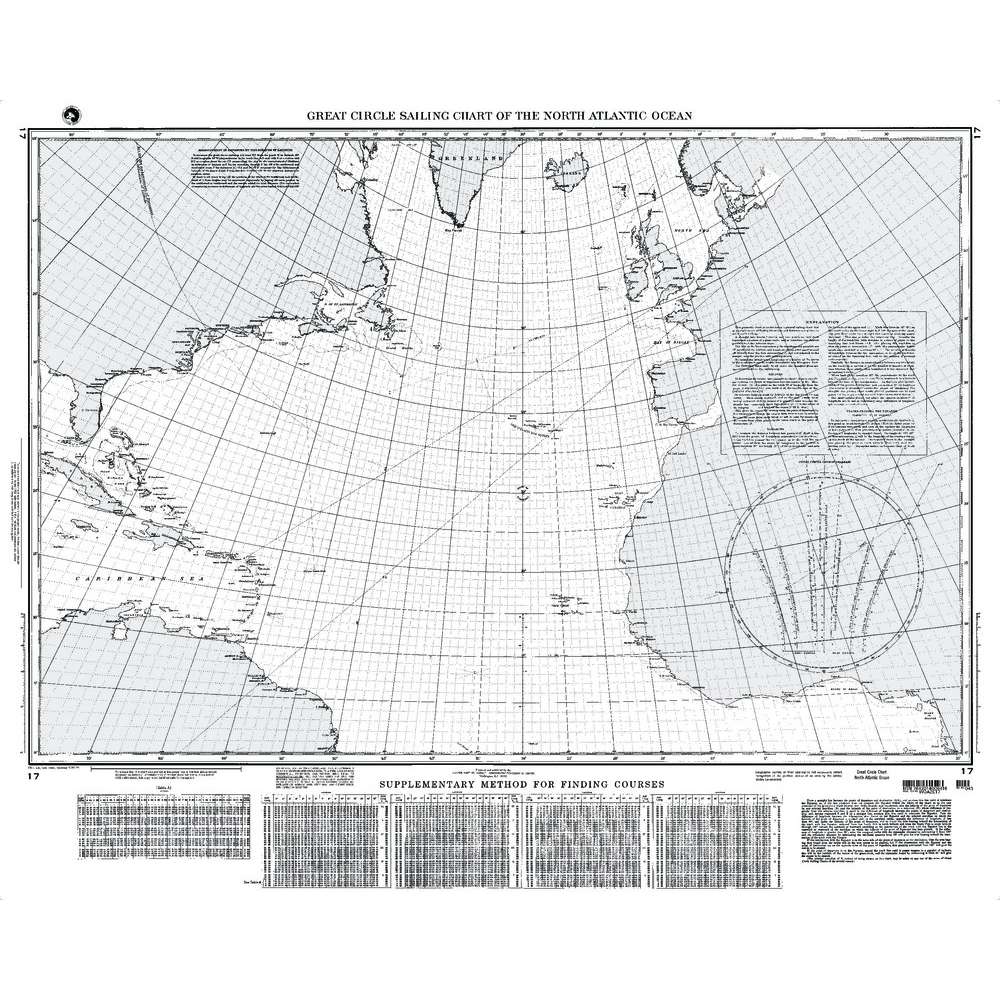 Paradise Clay NGA_17 NGA Chart Great Circle Sailing Chart No. Atlantic