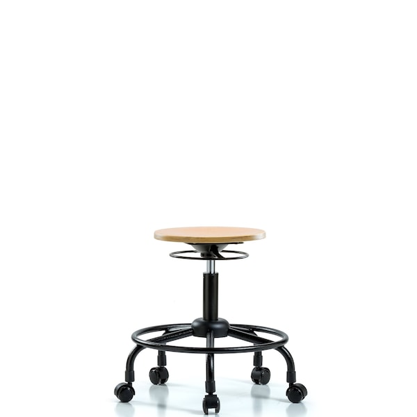 Blue Ridge Ergonomics WDHSO-RT-RC Wood Stool - Desk Height with Round Tube Base & Casters