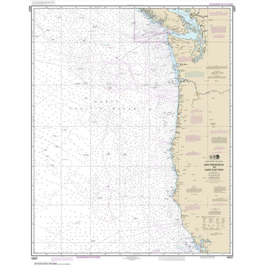 Paradise Clay NO_18007 HISTORICAL NOAA Chart San Francisco to Cape Flattery
