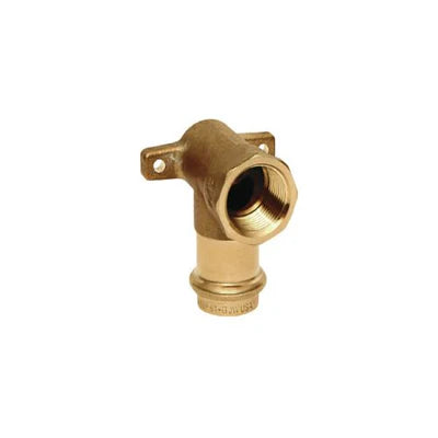 Everflow PFDL0034 0.75 Lead Free Elbow Drop 90º w/Wall Plate, P x FPT, 3/4'' x 3/4''
