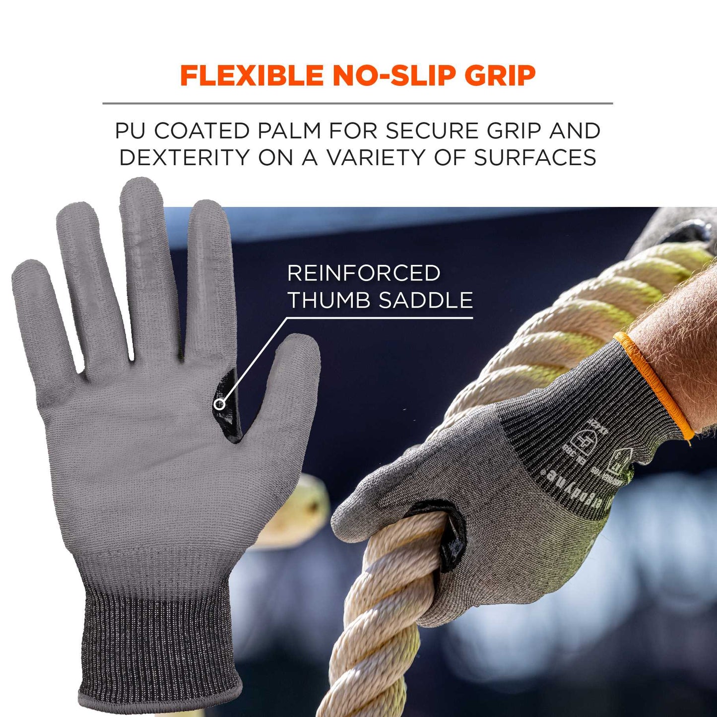 Ergodyne 18062 ProFlex 7071 PU Coated Cut-Resistant Gloves - ANSI A7, EN388: 4X42F, 18g