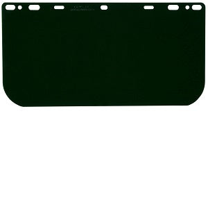 MCR Safety 181542 Safety Face Shield - Universal Impact Resistant Polycarbonate Material Dark Green 8" x 15.375" .040 Inches in Thickness (1 EA)