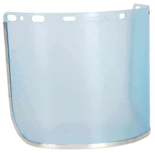 MCR Safety 181640A Safety Face Shield - Aluminum Bound Clear Impact Resistant PETG Material 8 Inches x 16 Inches .040 Inches Thickness Face Shield Only (1 EA)