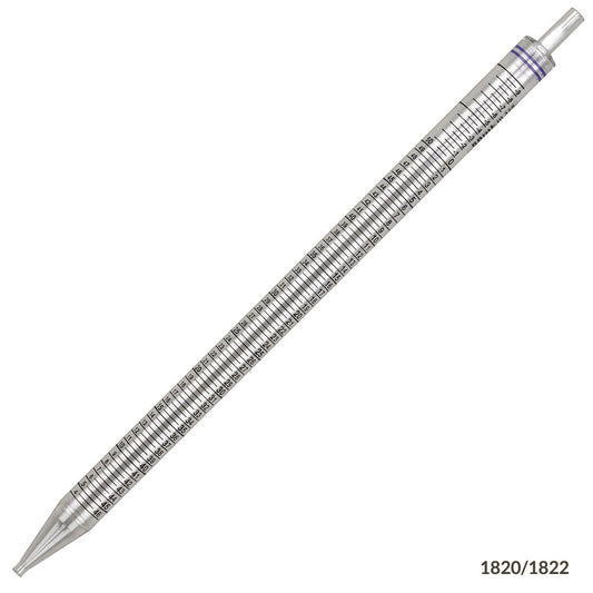 Globe Scientific 1822 Serological Pipette 50mL PS Standard Tip 345mm STERILE Black Band Bulk 25/Bag 4 Bags/Unit