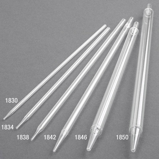 Globe Scientific 1834 Aspirating Pipette 2mL PS Standard Tip 275mm STERILE No Printing Individually Wrapped Paper/Plastic