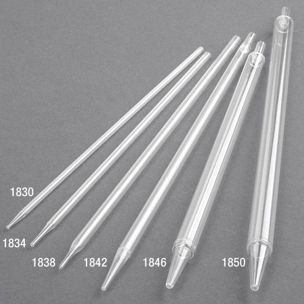 Globe Scientific 1830 Aspirating Pipette 1mL PS Standard Tip 275mm STERILE No Printing Individually Wrapped Paper/Plastic