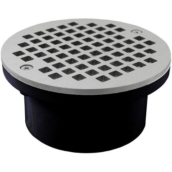 Jones Stephens D54400 3" x 4" General Purpose ABS Drain with 5" Stainless Steel Round Strainer