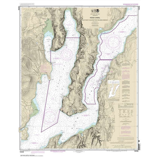 Paradise Clay NO_18458 HISTORICAL NOAA Chart Hood Canal-South Point to Quatsap Point including Dabob Bay