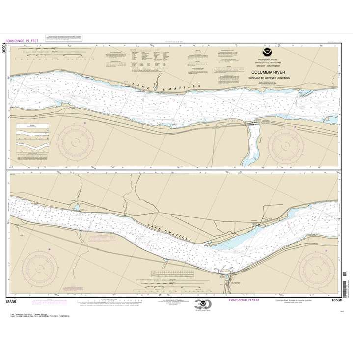 Paradise Clay NO_18536 HISTORICAL NOAA Chart Columbia River Sundale to Heppner Junction