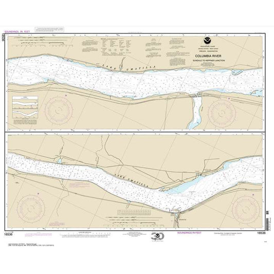 Paradise Clay NO_18536 HISTORICAL NOAA Chart Columbia River Sundale to Heppner Junction