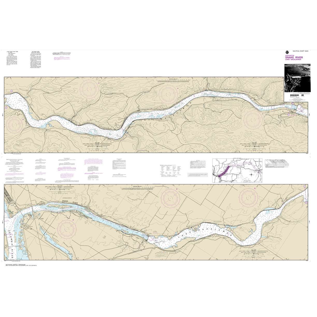 Paradise Clay NO_18545 HISTORICAL NOAA Chart Lake Sacajawea