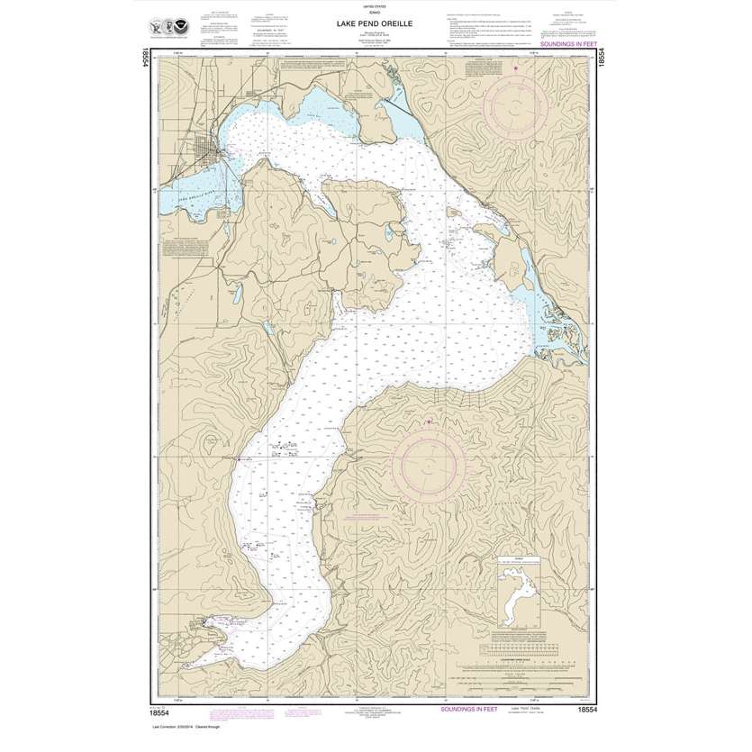 Paradise Clay NO_18554 HISTORICAL NOAA Chart Lake Pend Oreille