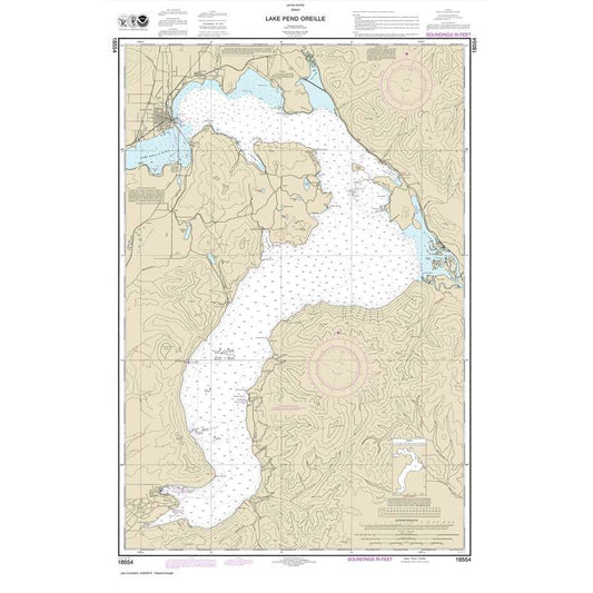 Paradise Clay NO_18554 HISTORICAL NOAA Chart Lake Pend Oreille