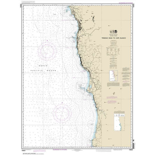 Paradise Clay NO_18600 HISTORICAL NOAA Chart Trinidad Head to Cape Blanco
