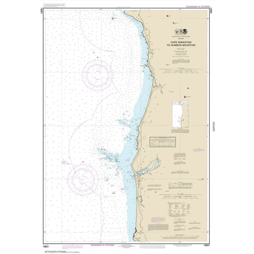 Paradise Clay NO_18601 HISTORICAL NOAA Chart Cape Sebastian to Humbug Mountain
